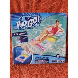 H2OGO! - Inflatable Pool Lounge w/Backrest - Multicolor - NEW